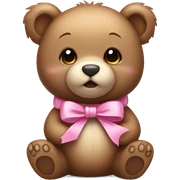 little bear with pink bow sticker