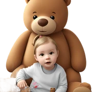 girl with teddy bear sticker
