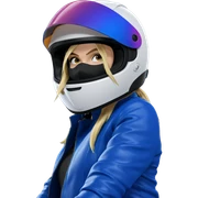 blonde girl in motorcycle helmet sticker