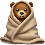 bear cozy in blanket sticker
