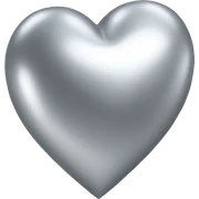 3D silver heart sticker