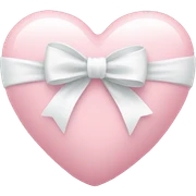 Pastel pink heart with white bow sticker