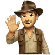 Indiana Jones waving sticker