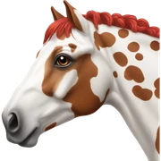 a red and white spotted horse  sticker