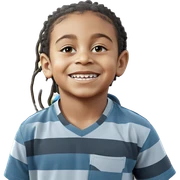 smiling boy under tree sticker