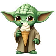 Yoda eating ice cream sticker