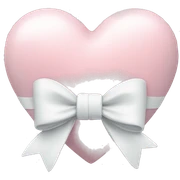 Pastel pink heart with white bow sticker