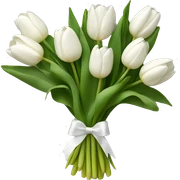 White tulips bouquet sticker