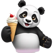 Panda eating ice cream sticker