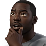 thoughtful dark-skinned male meme sticker