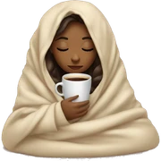 girl inside a blanket sipping coffee eyes closed sticker