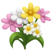 Yellow white and pink flowers sticker