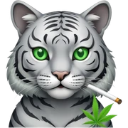 Grau tieger katze raucht weed sticker