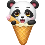 Panda eating ice cream sticker