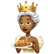 queen eating croissant sticker