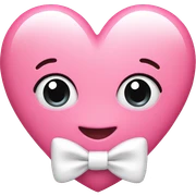 Pink heart with white bow sticker