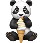 Panda eating ice cream sticker