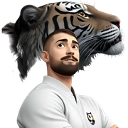 handsome korean boy with tiger sticker