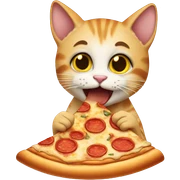 Cat eating pizza sticker