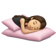 Brunette girl sleeping, pink pillow sticker