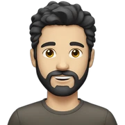 white guy with dark hair and beard sticker