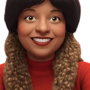smiling girl in red sweater sticker