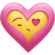 Yellow heart inside of pink heart  sticker