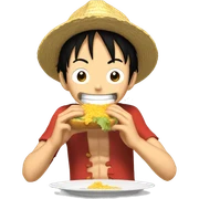 Luffy eating sticker