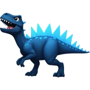 has laser breath and black dinosaur with blue spikes on its back sticker