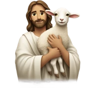 Jesus holding a lamb over his shoulders  sticker