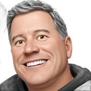 smiling boy with grey hair sticker