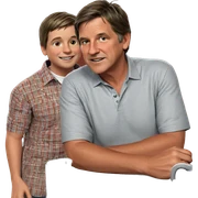 smiling boys at the table sticker