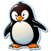 An angry penguin sticker
