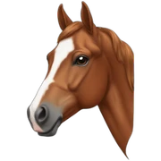 Chestnut warmblood horse with a white bless  sticker