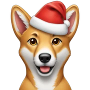 A dingo wearing a Santa hat sticker