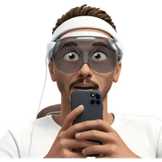 male portrait with phone sticker