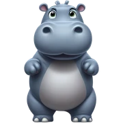 hippo waving sticker