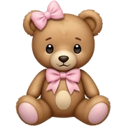 Teddy bear with light pink bow  sticker