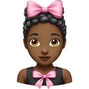 Black girl with pink bow sticker