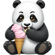 Panda eating ice cream sticker