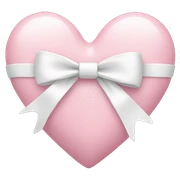 Pastel pink heart with white bow sticker
