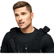 confident boy in bulletproof vest sticker