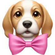 Dog wearing pink bow  sticker