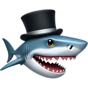 Shark with a top hat sticker