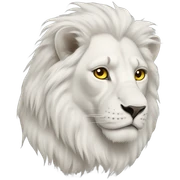 white lion with gold eyes  sticker