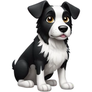 Black and white dog  sticker