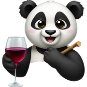 panda with wine sticker