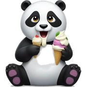 Panda eating ice cream sticker
