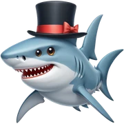 Shark with a top hat sticker