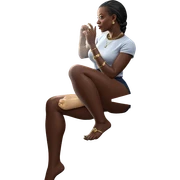girl with jewelry by window sticker
